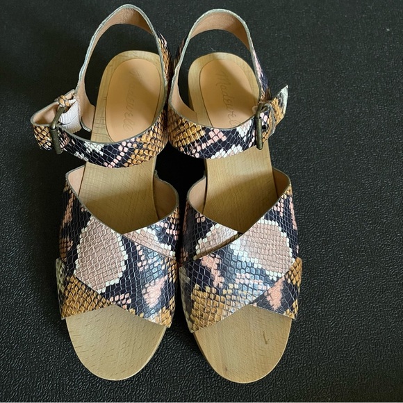 Madewell The Johanna Crisscross Clog Sandal in Snake Embossed Leather size 7.5 - Picture 4 of 10